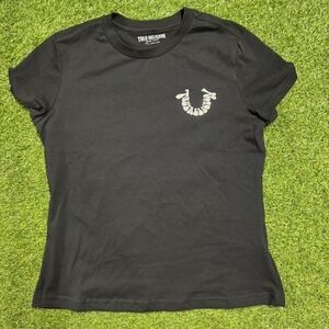 True‎ Religion Rhinestone Horseshoe Tee (Small)